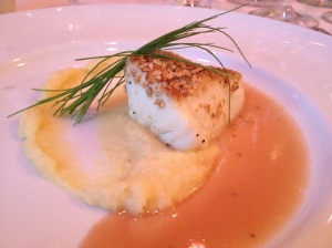 Pumpkin crusted halibut at Country Club of Orlando.